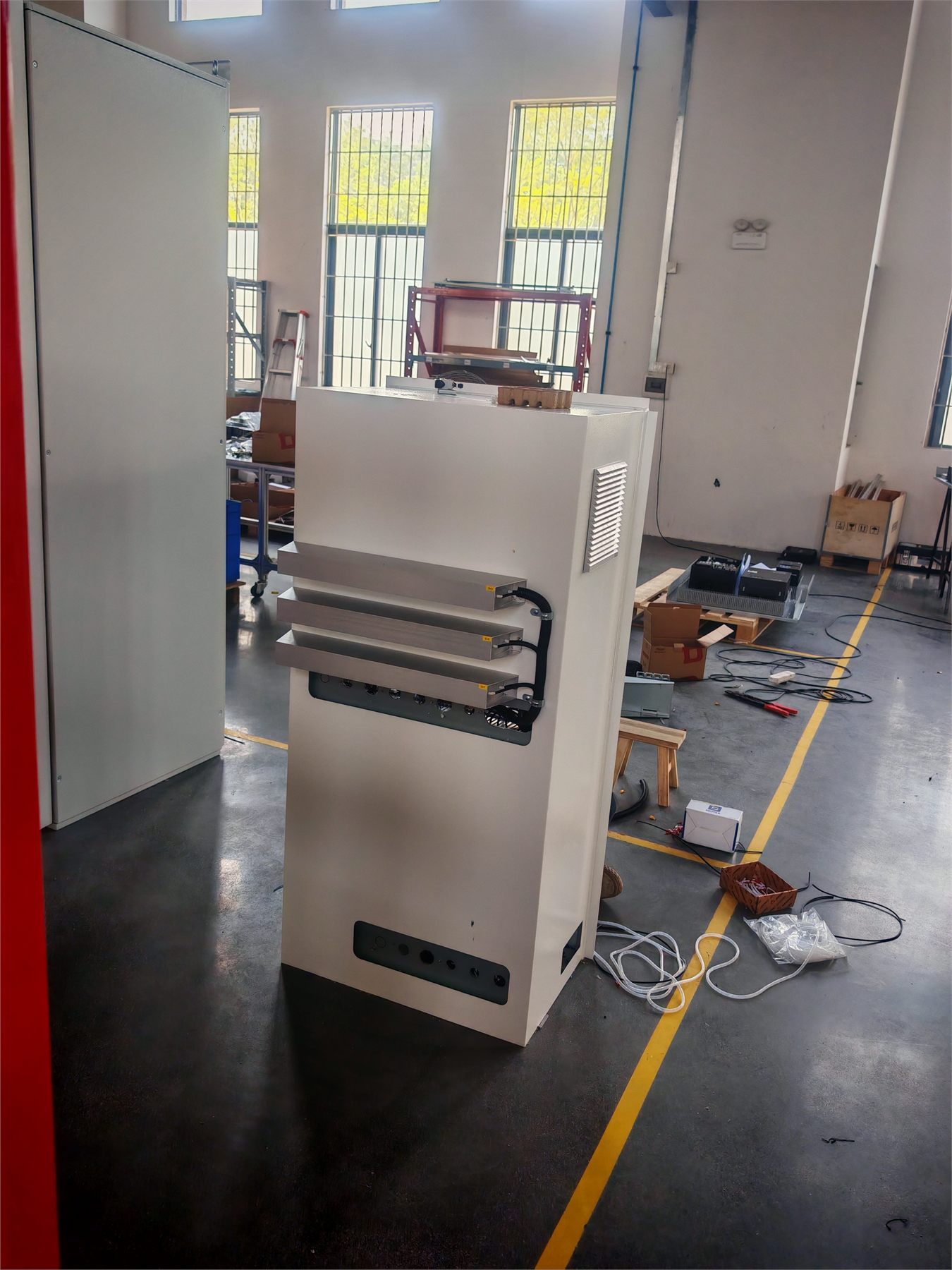 PLC and terminal wiring inside control cabinet