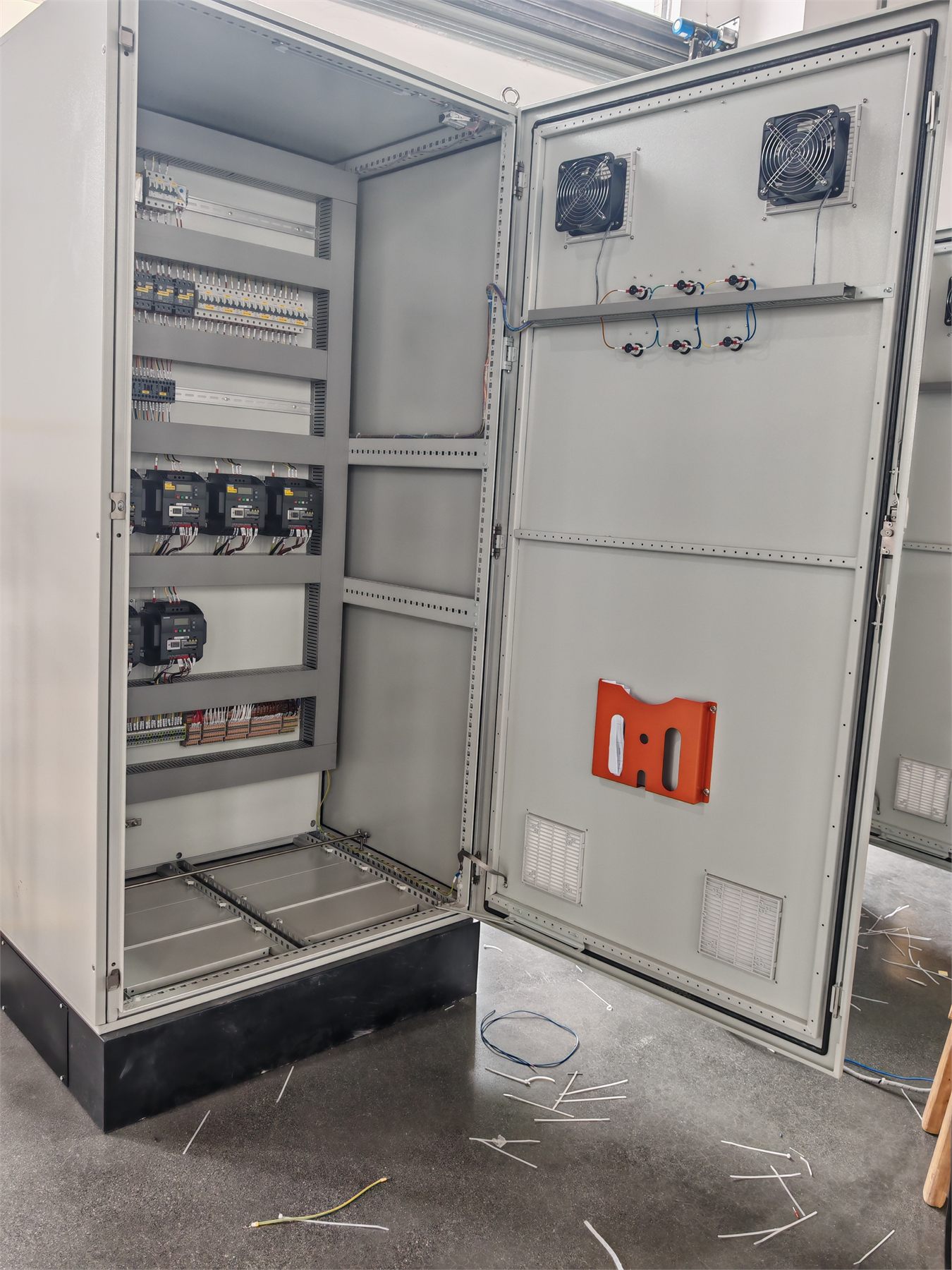 PLC and VFD cabinet assembly